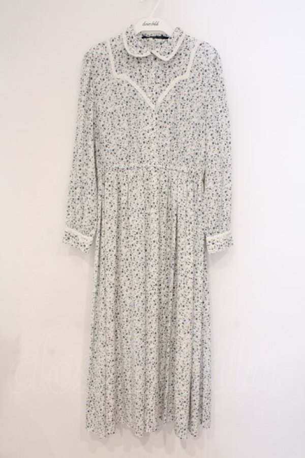 画像1: an another angelus / トーションレース使い小花柄ロングワンピース  オフシロ O-26-04-02-015-CA-OP-IG-OS (1)