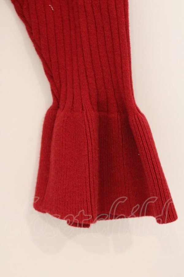 画像2: F&A / スカラップ使いリブニットプルオーバー  アカ O-26-04-02-017-LO-TO-IG-OS (2)