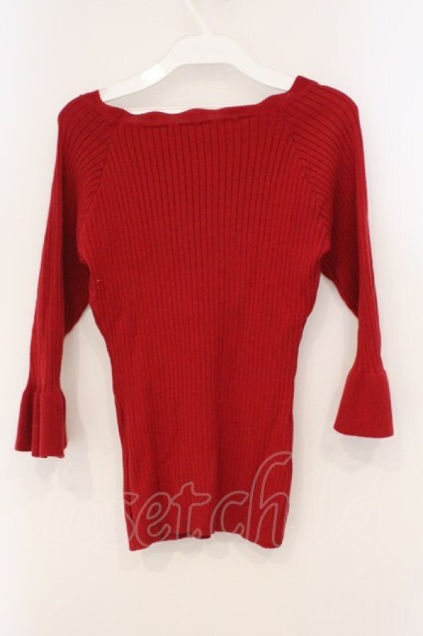 画像3: F&A / スカラップ使いリブニットプルオーバー  アカ O-26-04-02-017-LO-TO-IG-OS (3)