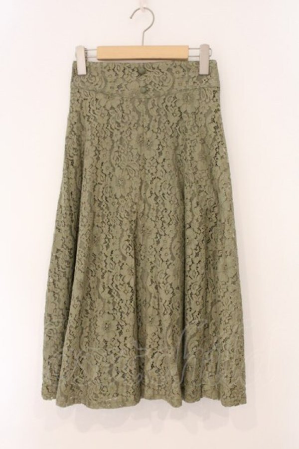 画像1: an another angelus / 総レースフレアースカート  グリーン O-26-04-02-020-CA-SK-IG-OS (1)