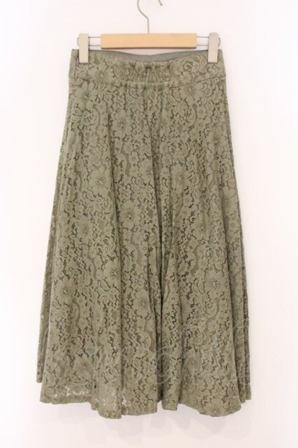 画像3: an another angelus / 総レースフレアースカート  グリーン O-26-04-02-020-CA-SK-IG-OS (3)