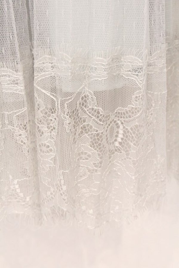 画像2: F&A / レース使いチュールプリーツスカート  ブルーグレー O-26-04-02-023-LO-SK-IG-OS (2)