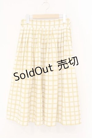画像: an another angelus / ハンドペイントチェックスカート  イエロー O-26-04-02-024-CA-SK-IG-OS
