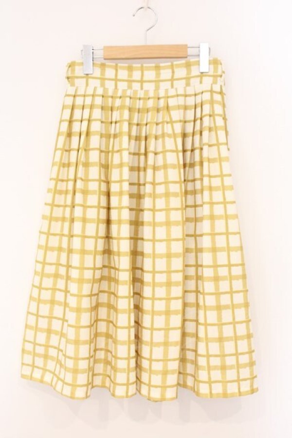 画像1: an another angelus / ハンドペイントチェックスカート  イエロー O-26-04-02-024-CA-SK-IG-OS (1)