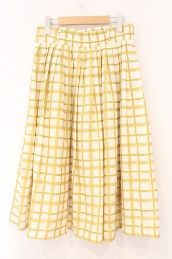 画像3: an another angelus / ハンドペイントチェックスカート  イエロー O-26-04-02-024-CA-SK-IG-OS (3)