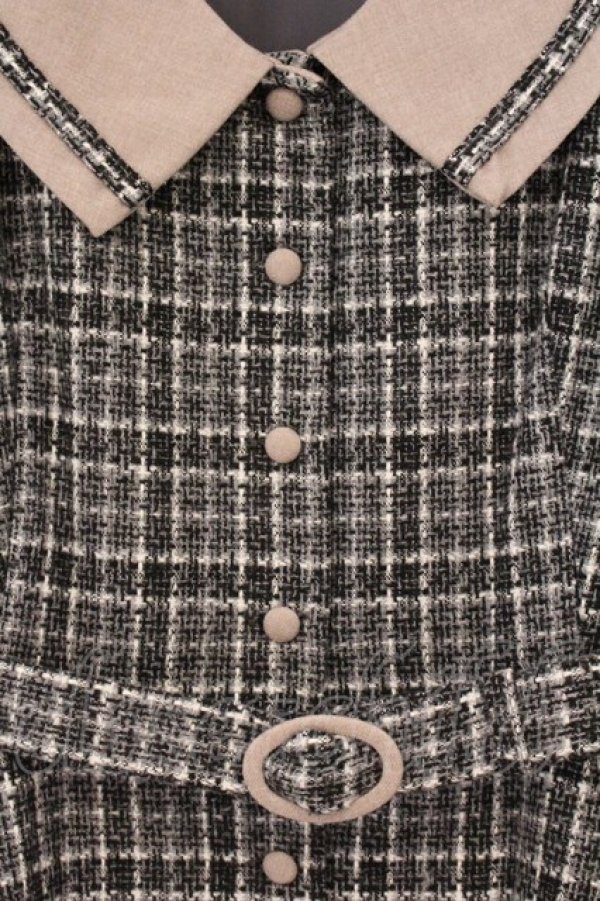 画像2: an another angelus / スモーキークレリックツイードチェックワンピース  グレー O-26-04-02-028-CA-OP-IG-OS (2)