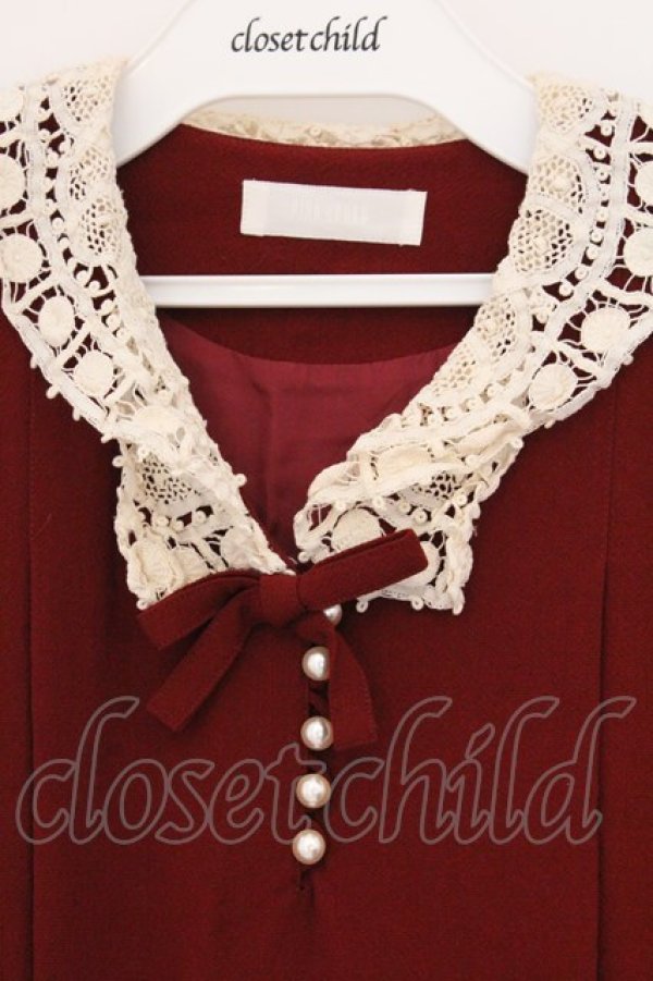 画像2: PINK HOUSE / レース襟使いウールワンピース  アカ O-26-04-02-003-LO-OP-OW-OS (2)