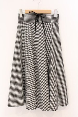 画像: F&A / フロントレースアップフレアースカート  クロ×シロ O-26-04-02-030-LO-SK-IG-OS