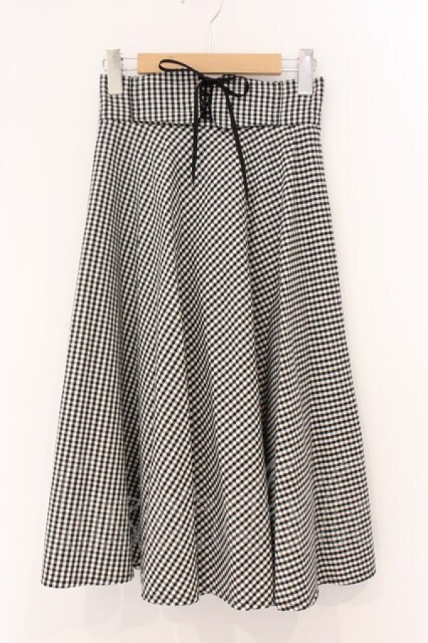 画像1: F&A / フロントレースアップフレアースカート  クロ×シロ O-26-04-02-030-LO-SK-IG-OS (1)