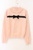 画像1: Ank Rouge / ベロアリボン配色ニットトップス M ピンク O-26-04-04-035-CA-TO-OW-OS (1)
