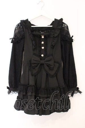 画像: LIZ LISA / ティアラリボンティアードワンピース 0 クロ O-26-04-04-037-LO-OP-OW-OS