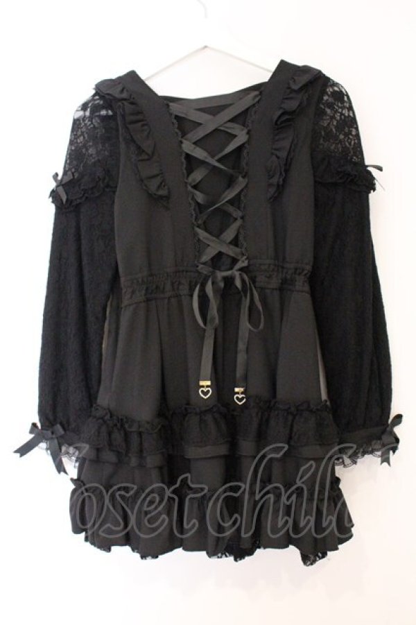 画像4: LIZ LISA / ティアラリボンティアードワンピース 0 クロ O-26-04-04-037-LO-OP-OW-OS (4)