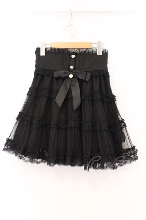 画像1: LIZ LISA / ボリュームティアードスカパン 0 クロ O-26-04-04-038-LO-SK-OW-OS (1)