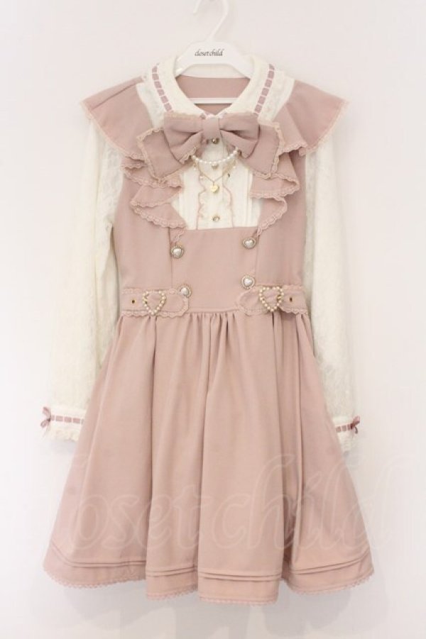 画像1: LIZ LISA / ダブルハートラッフルワンピース 0 ピンク O-26-04-04-041-LO-OP-OW-OS (1)