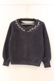 画像1: an another angelus / ローズ刺繍オフショルニットプルオーバー F ネイビー O-26-04-04-048-CA-TO-OW-OS (1)