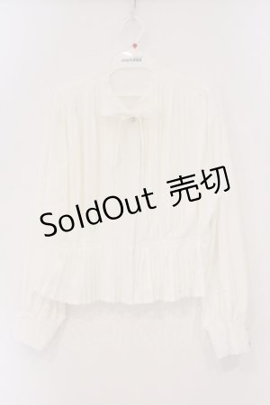 画像: an another angelus / フロントプリーツリボンタイブラウス  オフシロ O-26-04-04-006-CA-BL-IG-OS