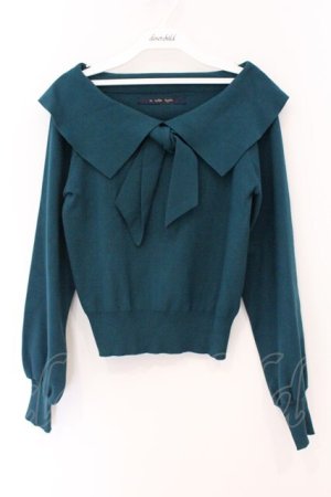 画像: an another angelus / タイ付きケープカラーニットプルオーバー F グリーン O-26-04-04-055-CA-TO-OW-OS