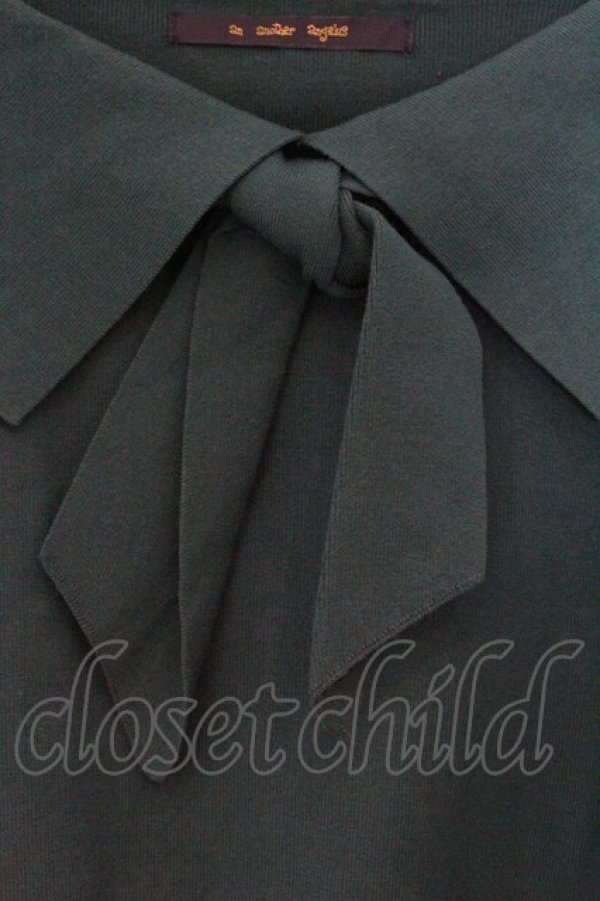 画像2: an another angelus / タイ付きケープカラーニットプルオーバー F グリーン O-26-04-04-055-CA-TO-OW-OS (2)