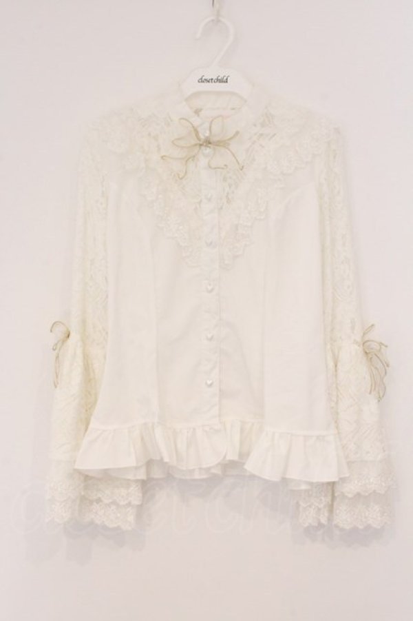 画像1: Sweet Angel / レーシー姫袖ブラウス M シロ O-26-04-04-056-LO-BL-OW-OS (1)
