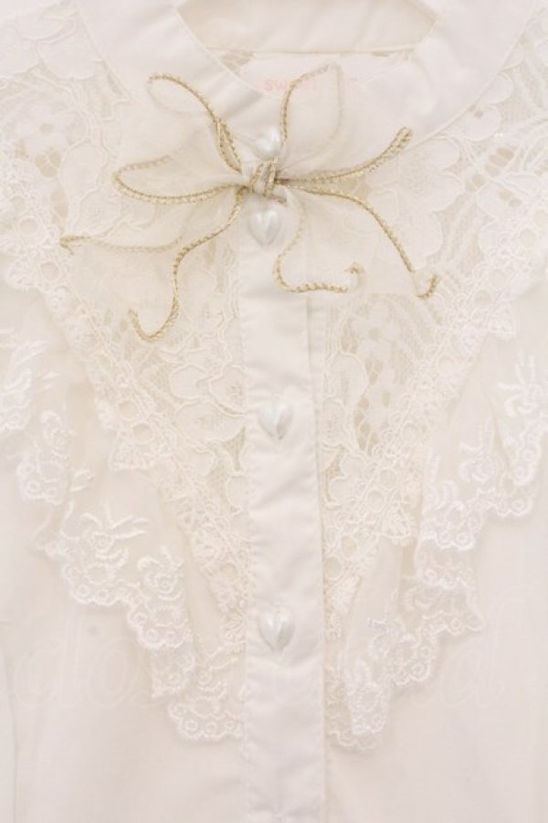 画像2: Sweet Angel / レーシー姫袖ブラウス M シロ O-26-04-04-056-LO-BL-OW-OS (2)