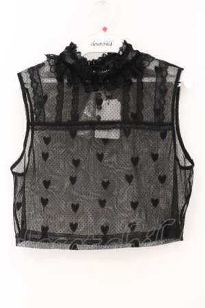 画像: Hoshibako Works / ノースリーブレーシーカットソー  クロ O-26-04-04-057-LO-TO-OW-OS