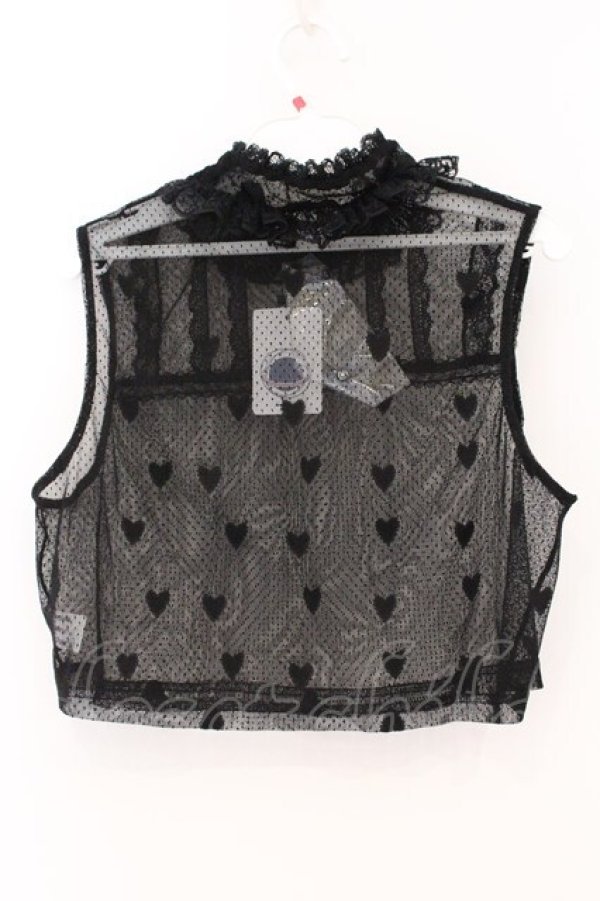 画像3: Hoshibako Works / ノースリーブレーシーカットソー  クロ O-26-04-04-057-LO-TO-OW-OS (3)