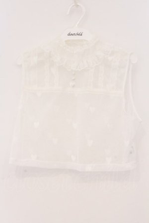 画像: Hoshibako Works / ノースリーブレーシーカットソー  シロ O-26-04-04-058-LO-TO-OW-OS