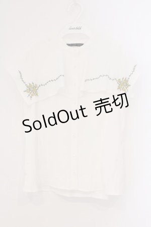 画像: an another angelus / スクエアケープ衿ローズ刺繍ブラウス  オフシロ O-26-04-04-007-CA-BL-IG-OS