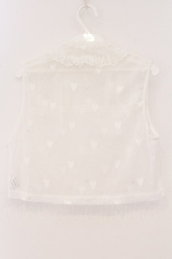 画像3: Hoshibako Works / ノースリーブレーシーカットソー  シロ O-26-04-04-058-LO-TO-OW-OS (3)