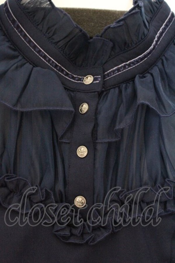 画像2: Hoshibako Works / ミッドナイトスター　オフショルダーブラウス  ネイビー O-26-04-04-059-LO-BL-OW-OS (2)