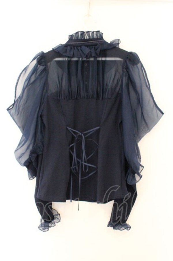 画像4: Hoshibako Works / ミッドナイトスター　オフショルダーブラウス  ネイビー O-26-04-04-059-LO-BL-OW-OS (4)