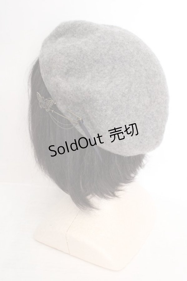 画像2: axes femme / レザーパイピングベレー帽  グレー O-26-04-04-1022-AX-AC-IG-OS (2)