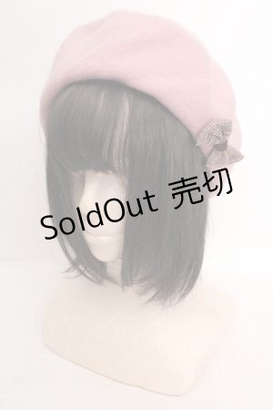 画像: axes femme / リボン付2WAYリブベレー  ピンク O-26-04-04-1024-AX-AC-IG-OS