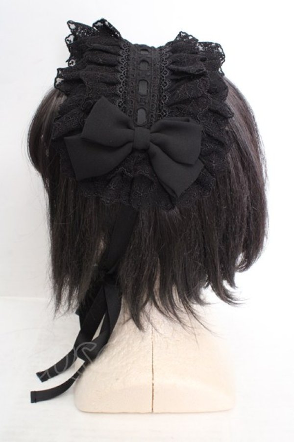 画像2: Vallee lys / Lace Enchantment Headdress  ブラック O-26-04-04-1026-GO-AC-IG-OS (2)