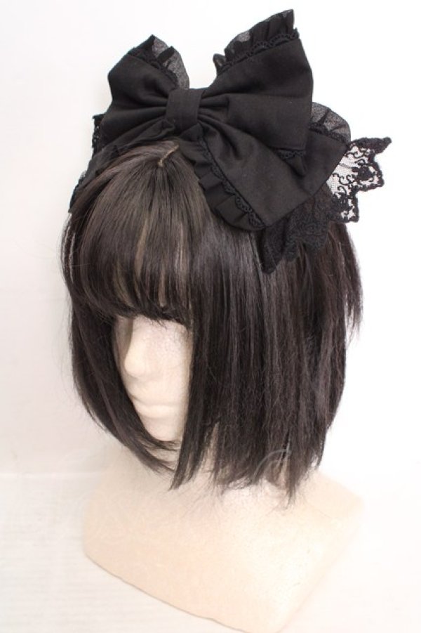 画像1: Angelic Pretty / メアリーロマンスDOLLカチューシャ  クロ O-26-04-04-1028-AP-AC-IG-OS (1)