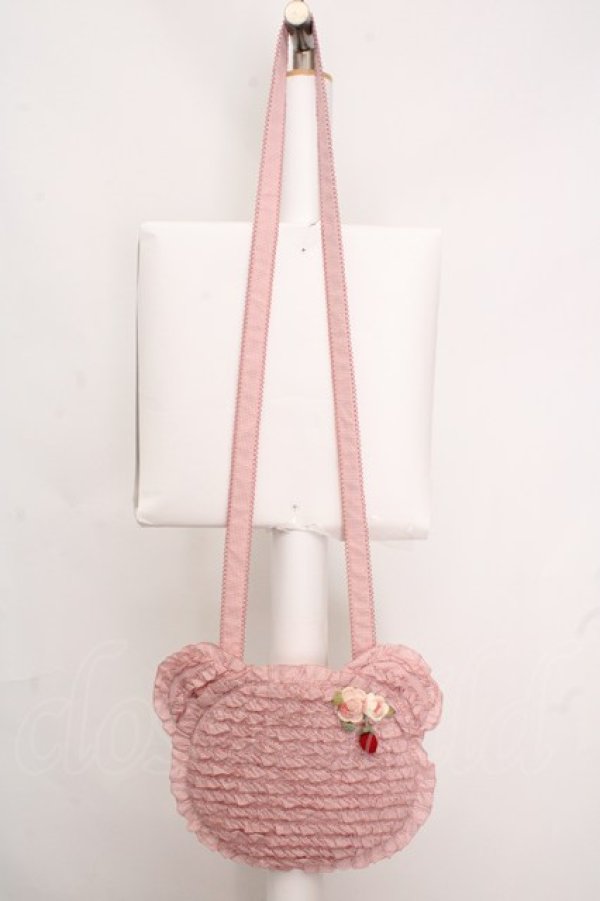 画像2: PINK HOUSE / テディシルエットギンガムチェックポシェット  ピンク O-26-04-04-1037-LO-BG-IG-OS (2)