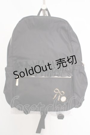 画像: m petit by misako / TT*AM*フリルリュックサック  クロ O-26-04-04-1046-LO-BG-IG-OS