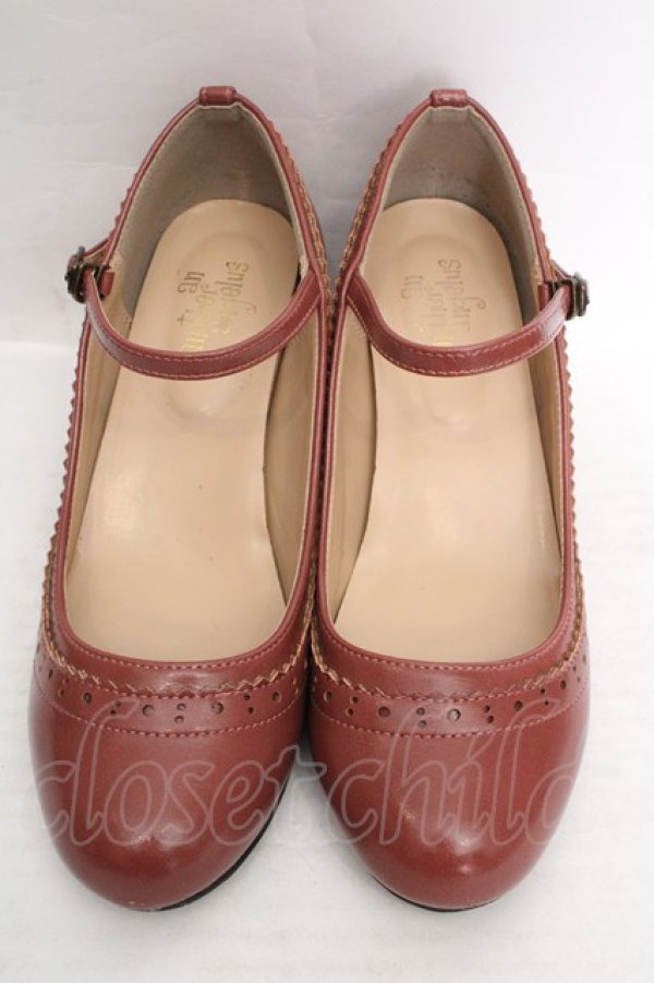 画像2: an another angelus / 細ストラップウイングチップパンプス M ピンク O-26-04-04-1004-CA-SH-IG-OS (2)