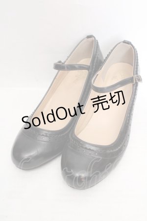 画像: an another angelus / 細ストラップウイングチップパンプス M クロ O-26-04-04-1005-CA-SH-IG-OS