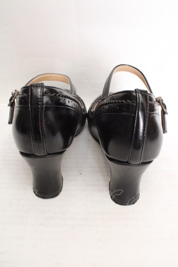 画像3: an another angelus / 細ストラップウイングチップパンプス M クロ O-26-04-04-1005-CA-SH-IG-OS (3)