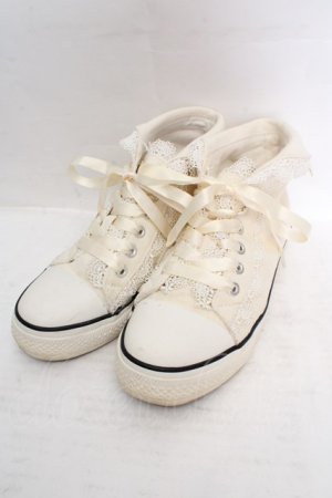 画像: Fi.n.t / レース使いハイカットスニーカー M アイボリー O-26-04-04-1007-CA-SH-IG-OS