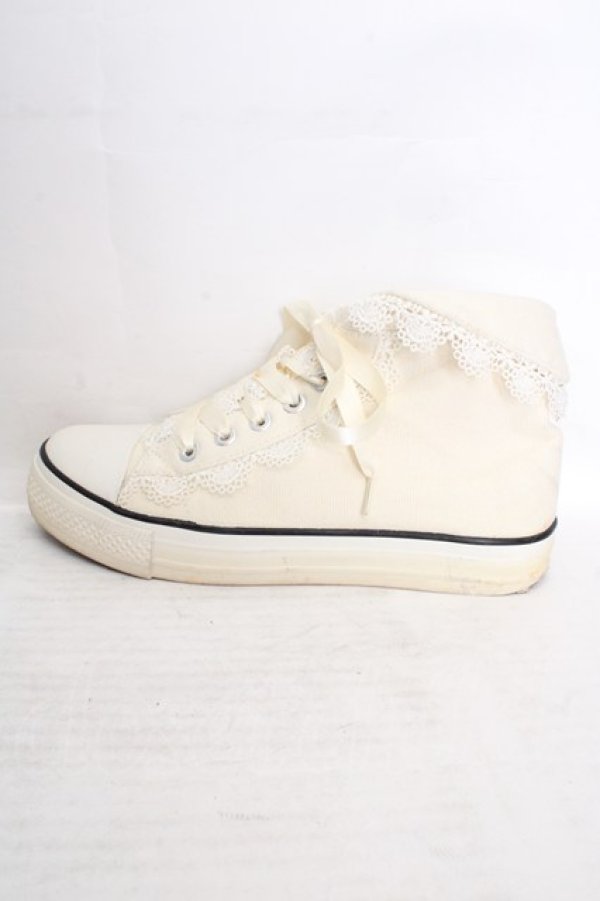 画像6: Fi.n.t / レース使いハイカットスニーカー M アイボリー O-26-04-04-1007-CA-SH-IG-OS (6)