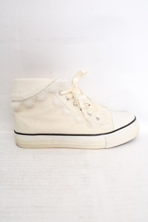 画像7: Fi.n.t / レース使いハイカットスニーカー M アイボリー O-26-04-04-1007-CA-SH-IG-OS (7)