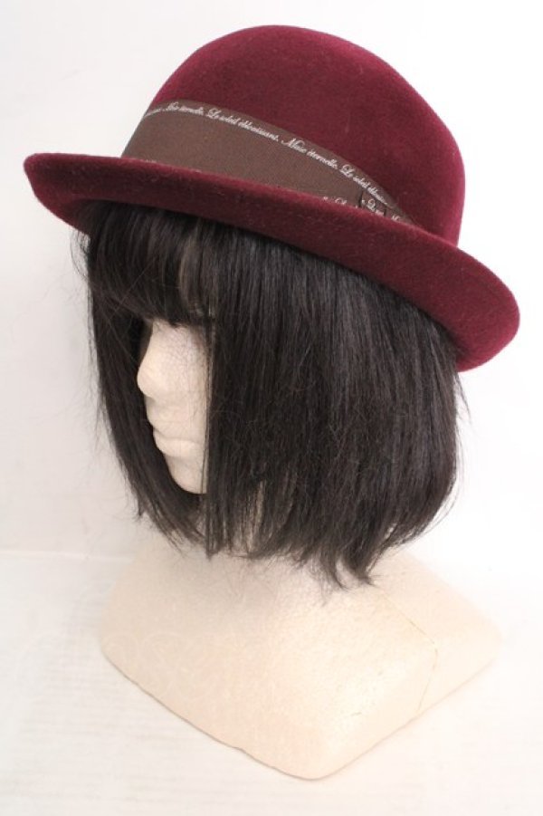 画像1: axes femme / リボンハット  ワイン O-26-04-04-1013-AX-AC-IG-OS (1)