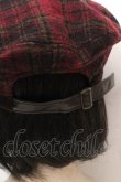 画像3: axes femme / ベルト使いチェック柄ベレー帽  ワイン O-26-04-04-1016-AX-AC-IG-OS (3)