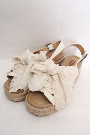 画像: PINK HOUSE / リボンモチーフサンダル M シロ O-26-04-04-1002-LO-SH-IG-OS