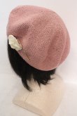 画像2: axes femme / フラワーピン付きサーモベレー  ピンク O-26-04-04-1018-AX-TO-IG-OS (2)