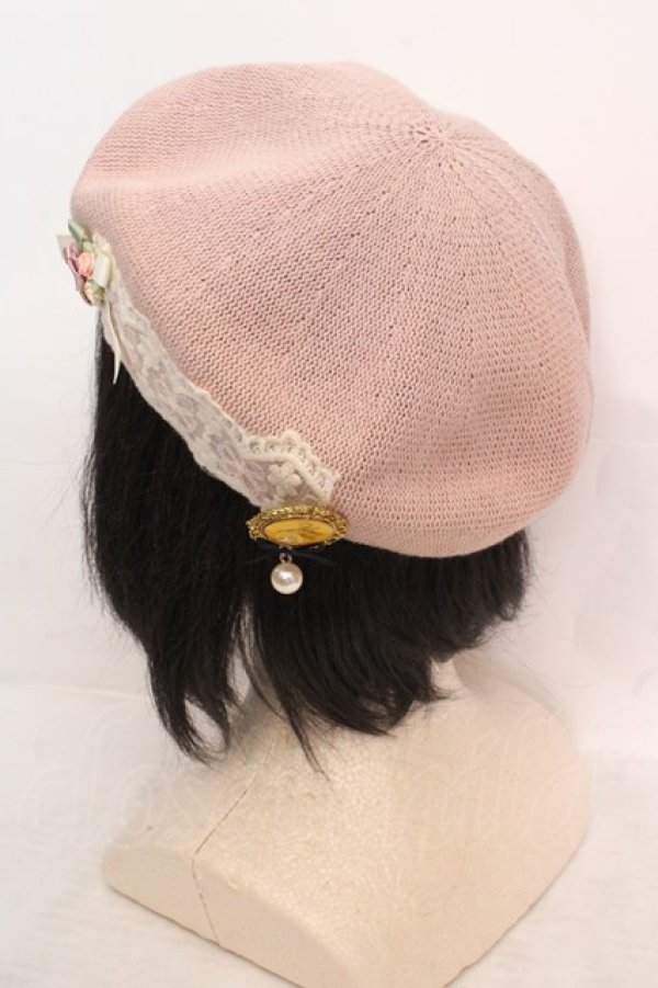 画像2: axes femme / 巻薔薇レース付きサマーベレー  ピンク O-26-04-04-1019-AX-AC-IG-OS (2)