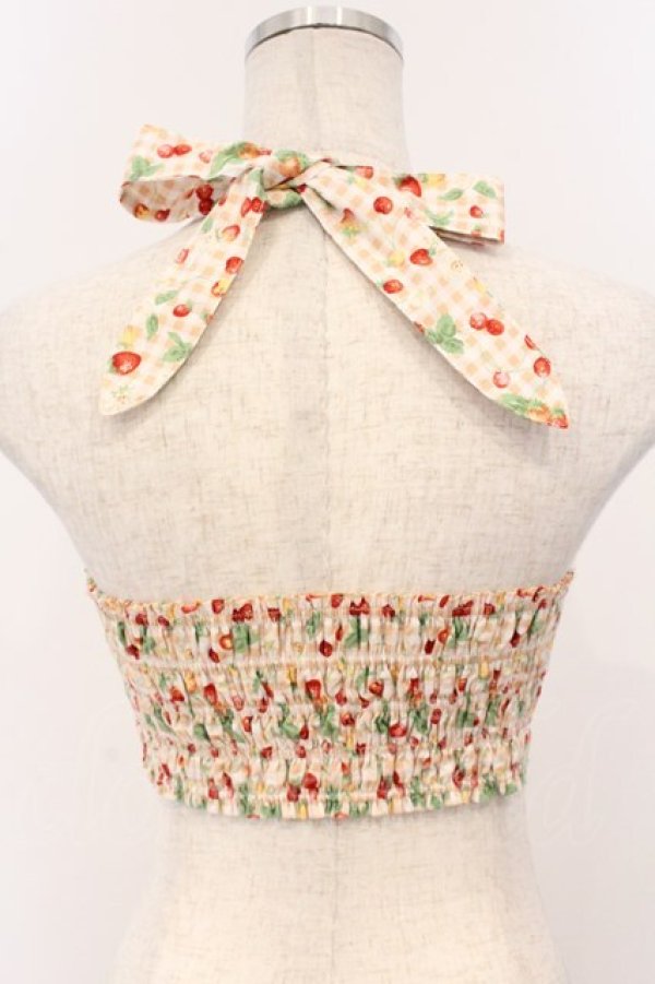 画像4: LIZ LISA / さくらんぼ柄ホルターベアトップ  ベージュ O-26-04-04-068-LO-TO-IG-OS (4)