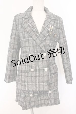 画像: axes femme POETIQUE / チェック柄セットアップ M グレー O-26-04-04-072-AX-JA-IG-ZT0408N